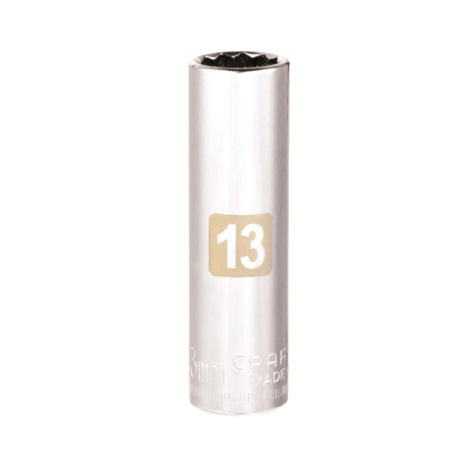 13 Mm X 3/8 In. Drive 12 Point Deep Socket - Single Piece