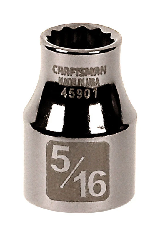 5/16 In. X 3/8 In. Drive Sae 12 Point Standard Socket - 1 Piece