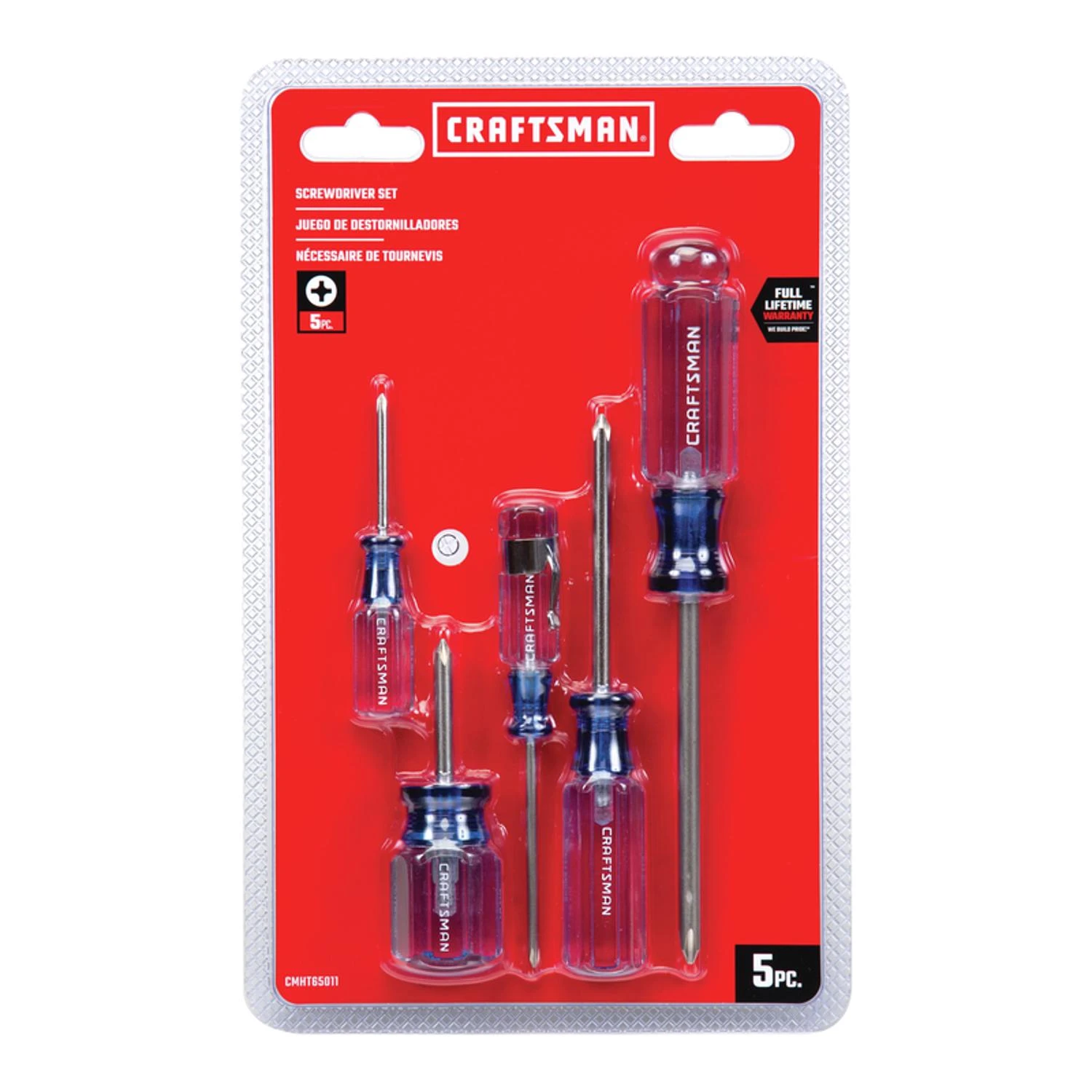 5-piece Phillips Screwdriver Set With Acetate Handles And Alloy Steel Blades