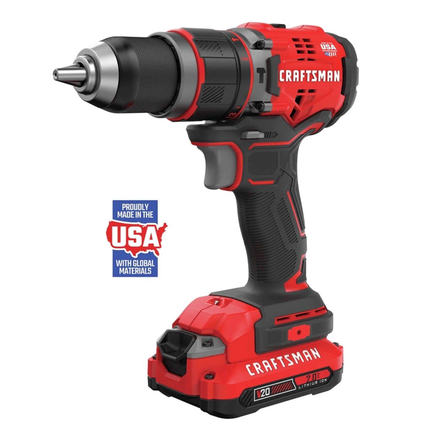 V20 20 Volt 1/2 Inch Brushless Cordless Hammer Drill Kit With Battery & Charger