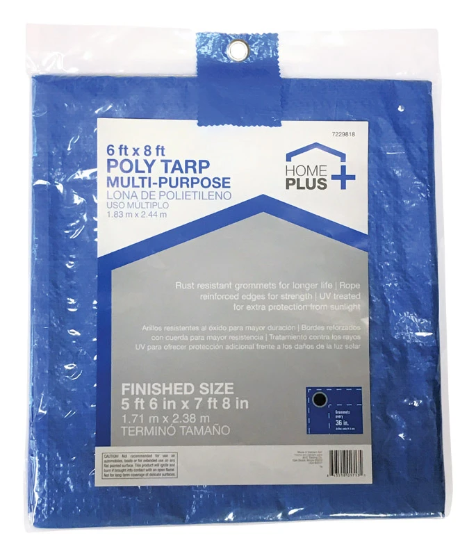 6 Ft. W X 8 Ft. L Light Duty Polyethylene Tarp Blue