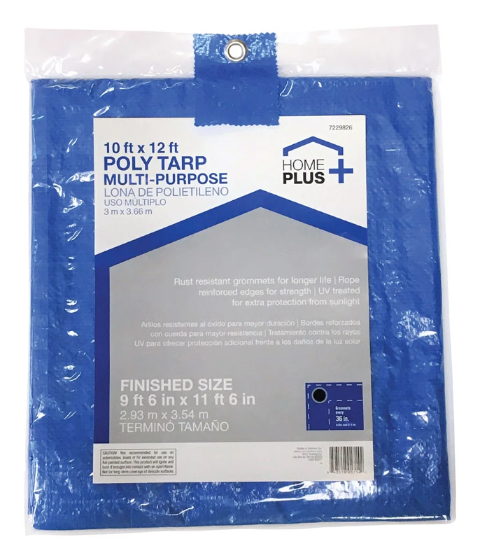 10 Ft. W X 12 Ft. L Light Duty Polyethylene Tarp - Blue