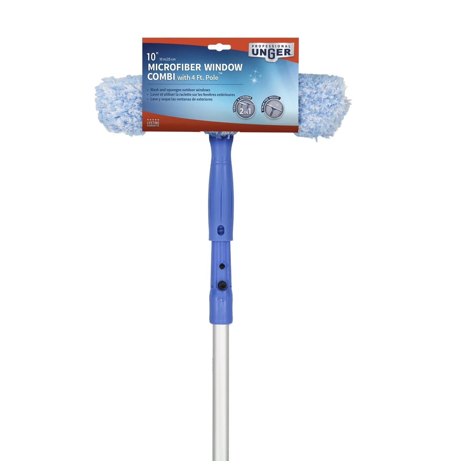 10 In. Microfiber Window Cleaning Kit With Telescoping Handle And 4 Ft. Pole