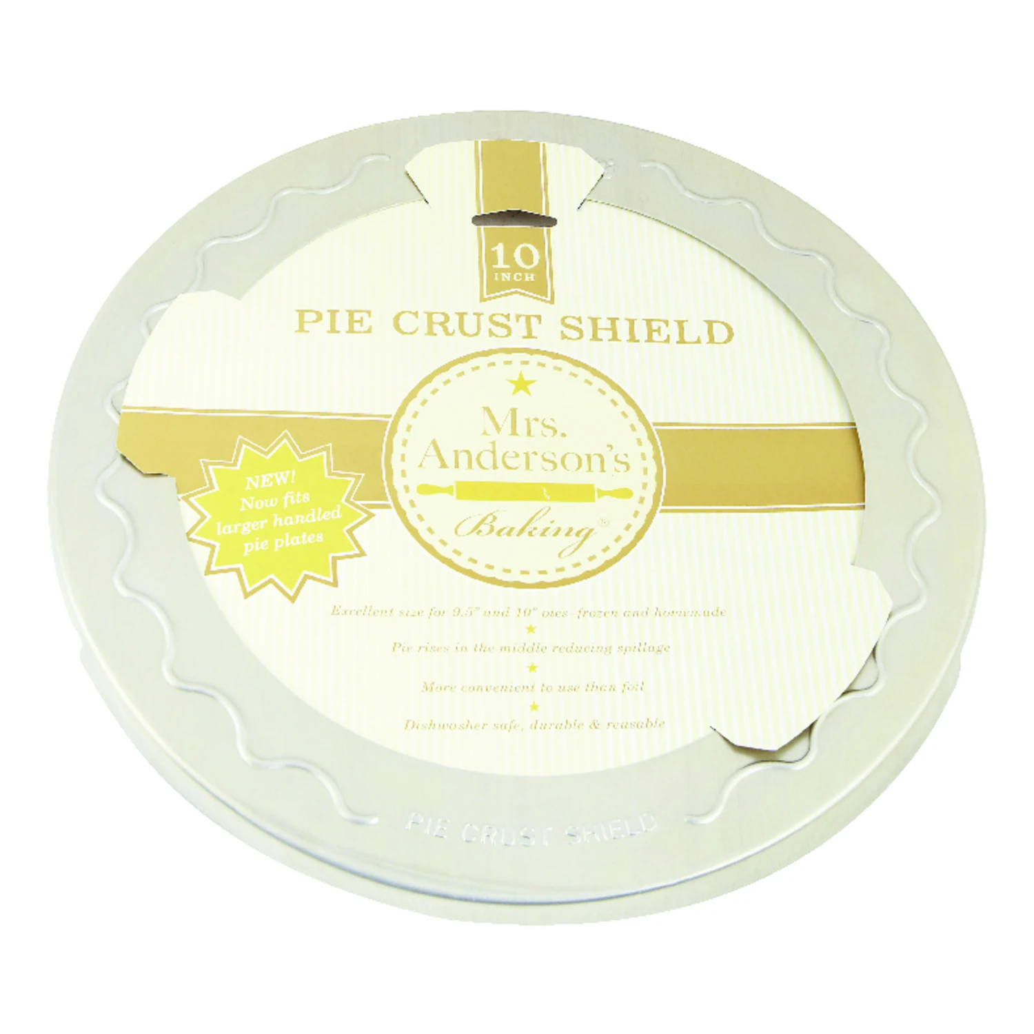 10 In. L Aluminum Pie Crust Shield Silver