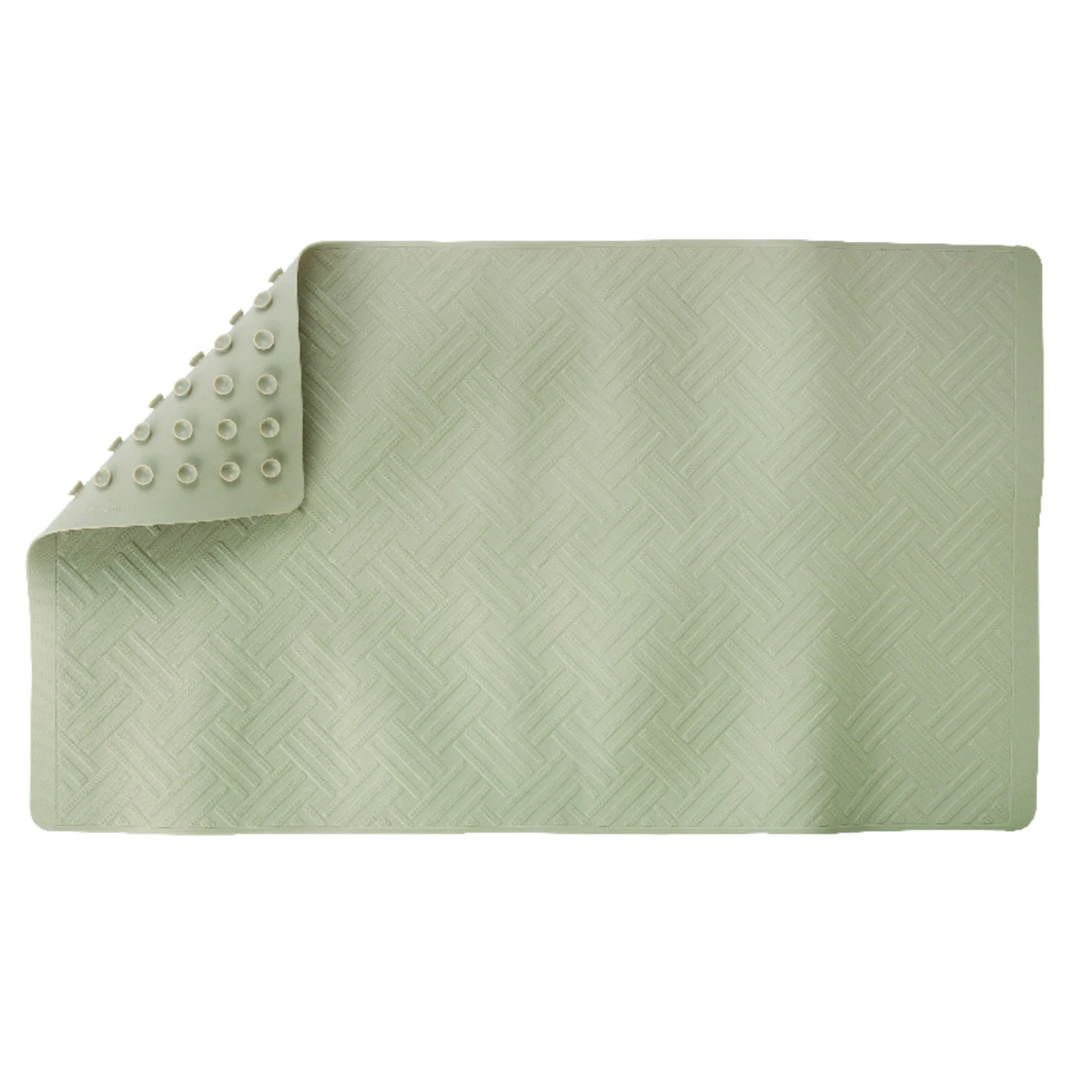 28 In. L X 16 In. W Beige Thermo Plastic Elastomer Bath Mat Latex Free