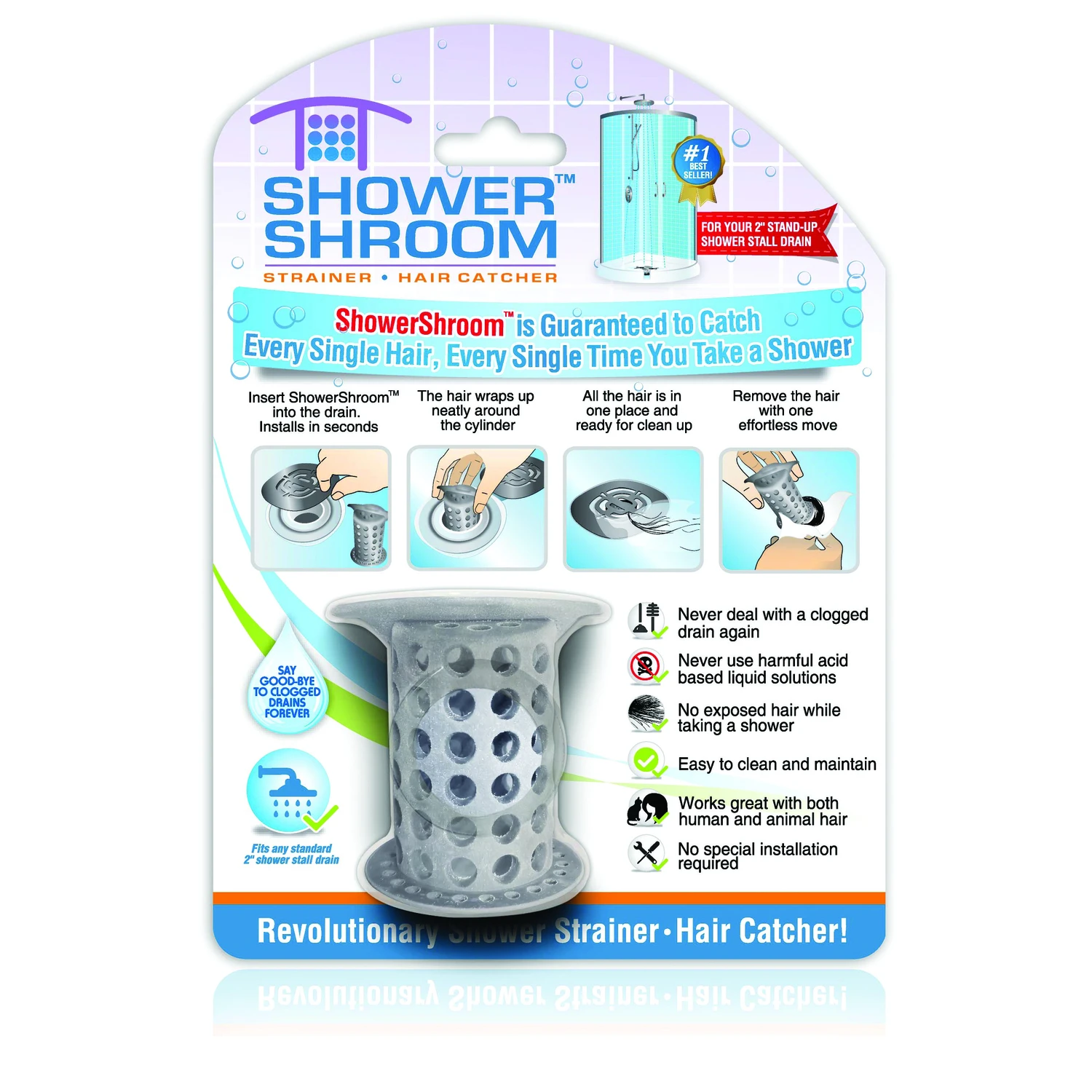 Matte Silicone Hair Catcher - Gray, 2 In. Diameter, Model Shgra727
