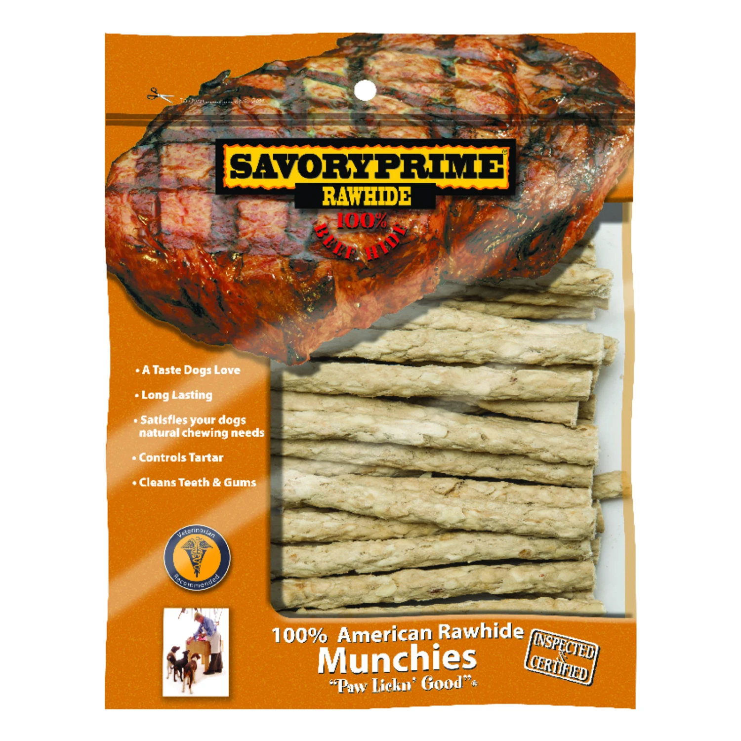 Savory Prime Munchie All Size Dogs Adult Rawhide Sticks Natural 5 in. L 30 pk