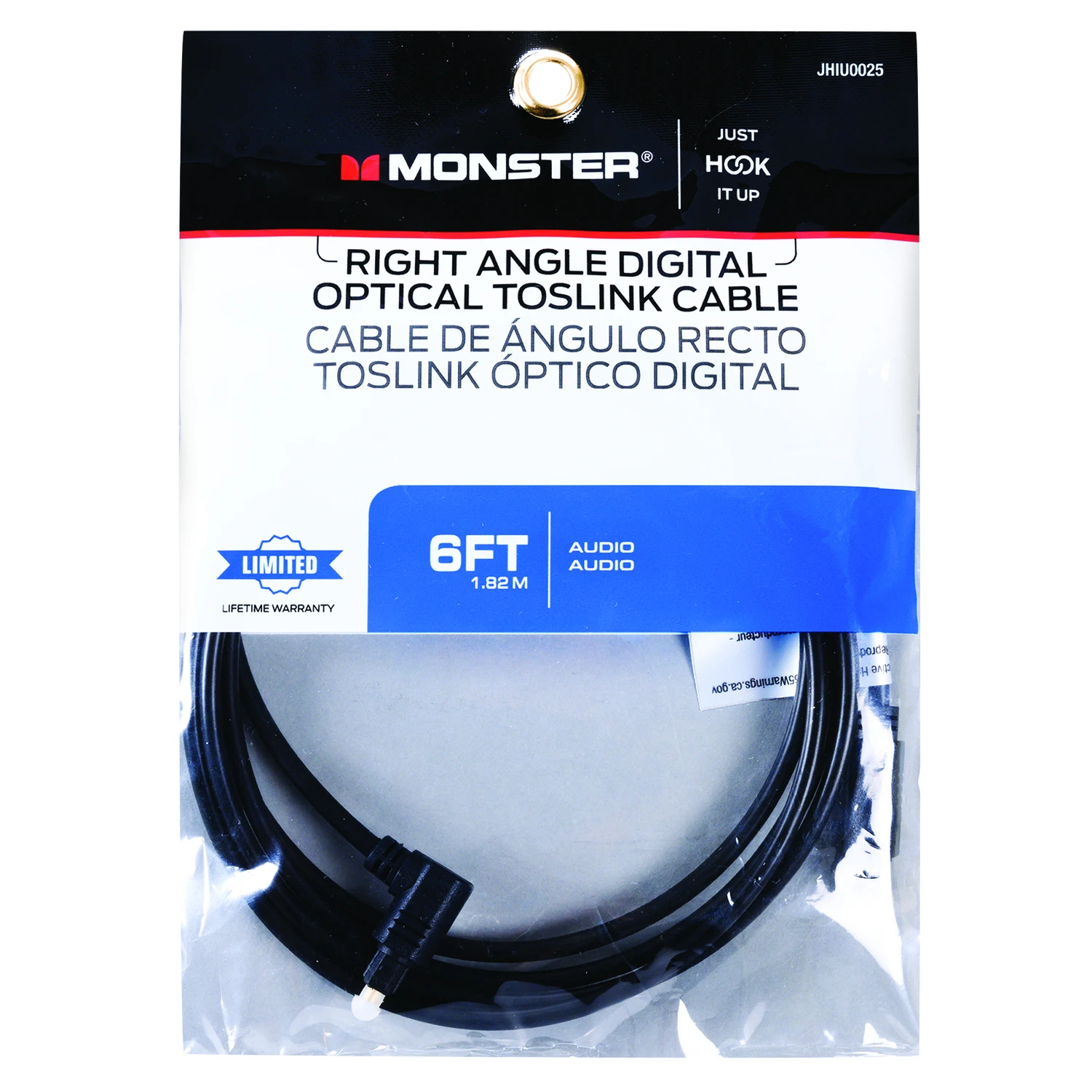 Just Hook It Up 6 Ft. Digital Optical Toslink Cable - Model Jhiu0025