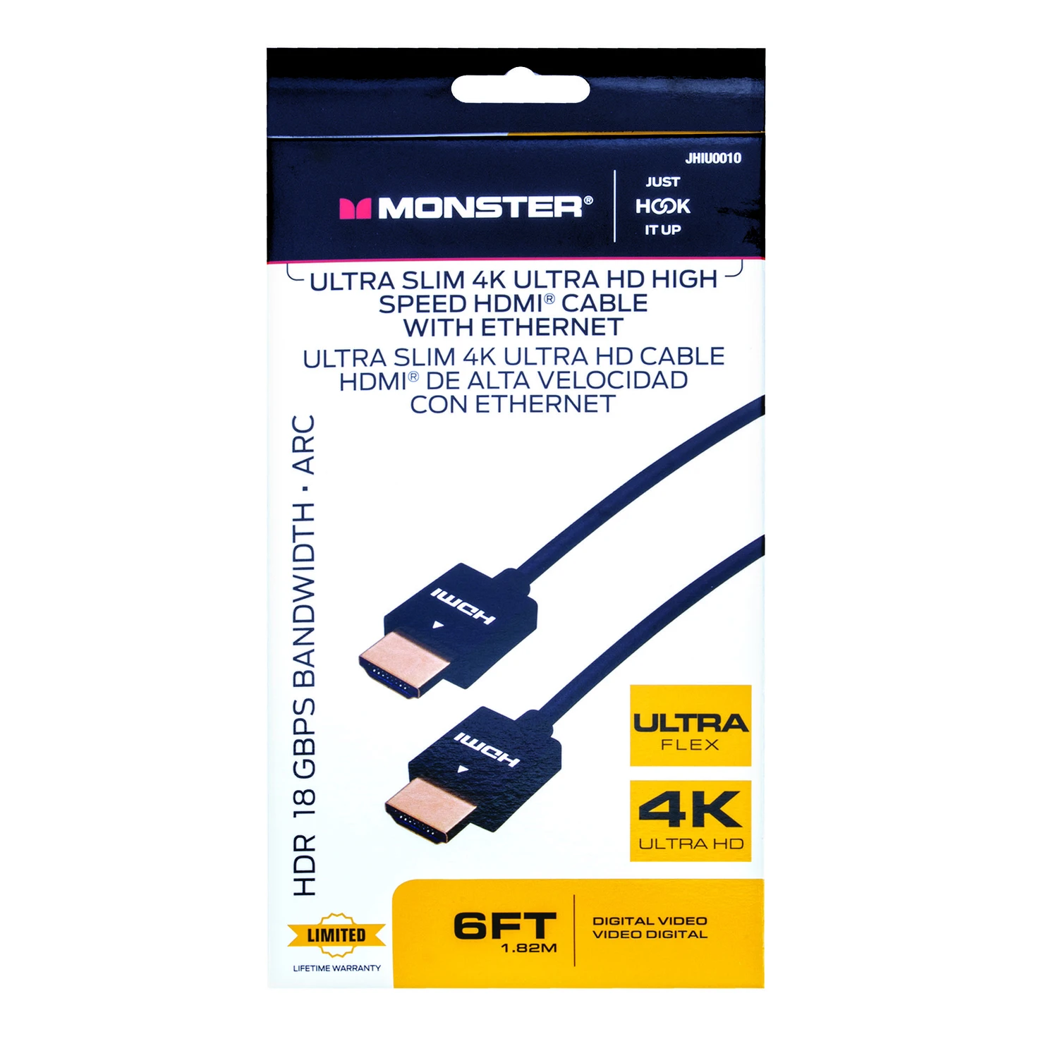 Just Hook It Up 6 Ft. High Speed Hdmi Cable With Ethernet - Model Jhiu0010