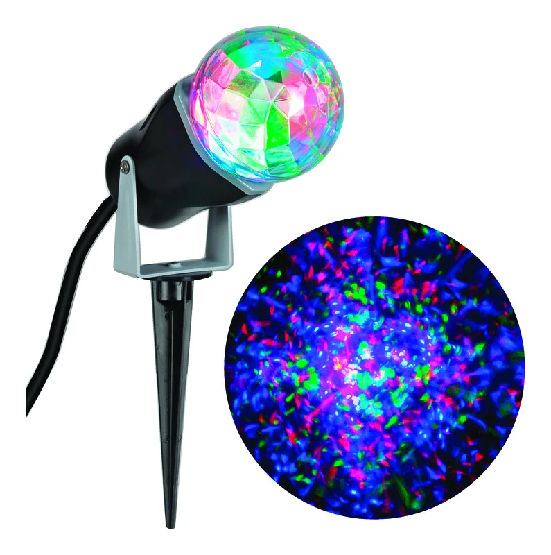 10 In. Led Kaleidoscope Spotlight Stake - Multicolored Red, Green, Blue Projection