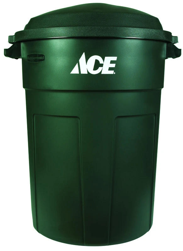 32 Gallon Green Plastic Garbage Can With Lid Included