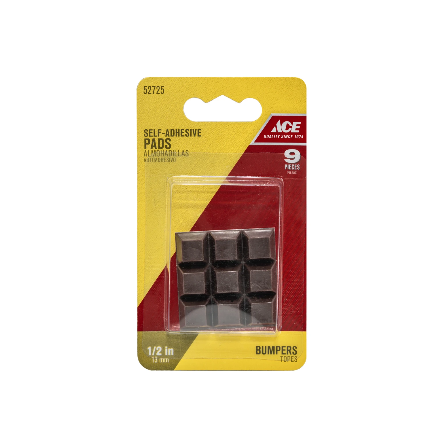 Ace Vinyl Self Adhesive Bumper Pads Brown Square 1/2 in. W x 1/2 in. L 9 pk