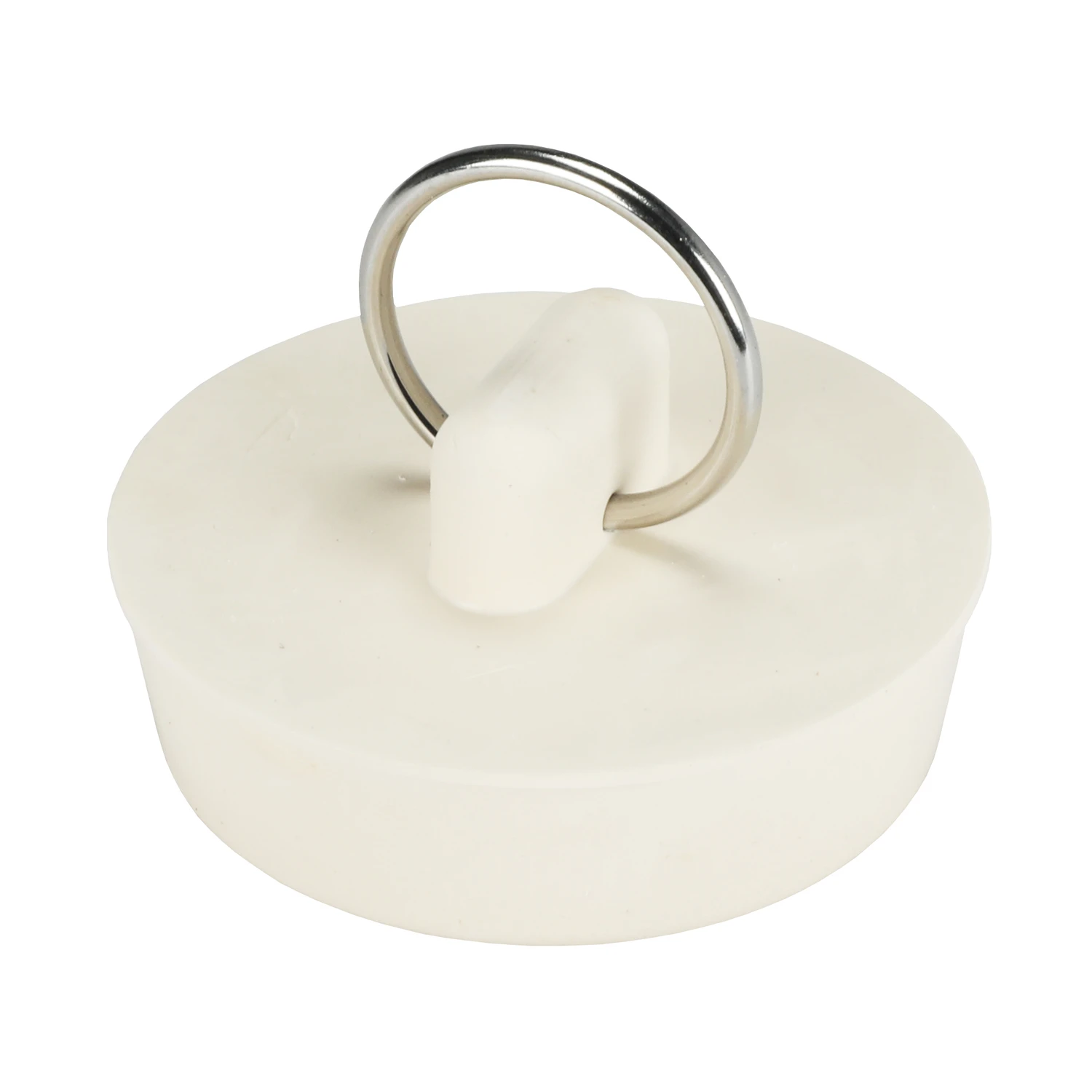 1-1/2 In. White Rubber Sink And Tub Stopper With Nickel Plating