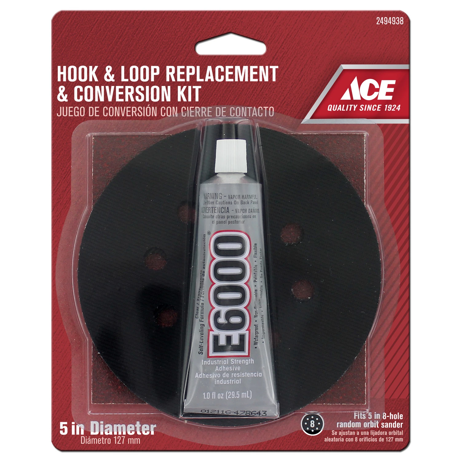 HOOK&LOOP PAD 5" 2PK ACE