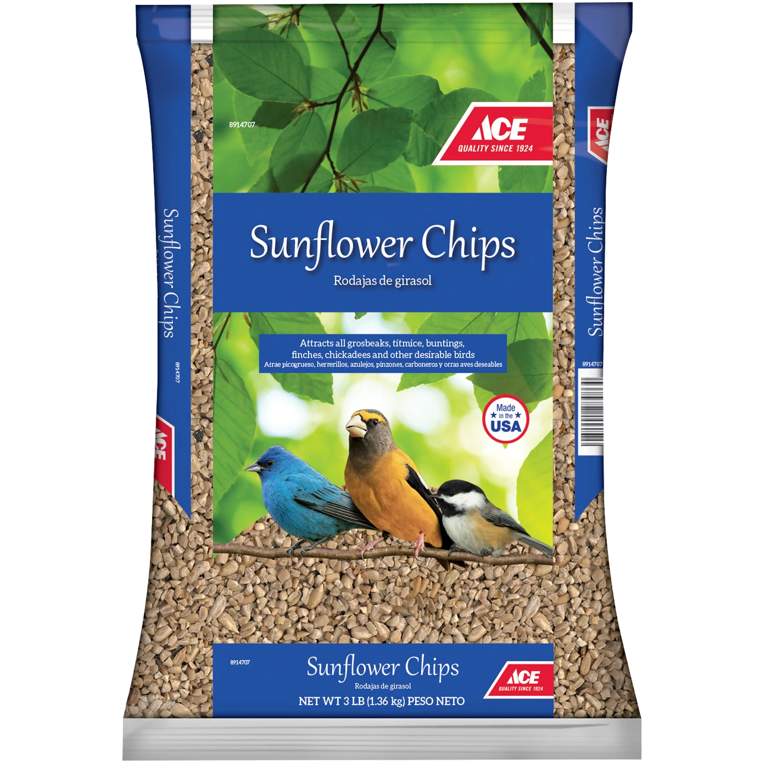 Assorted Species Sunflower Chips 3 Lb - Nutritious Bird Food