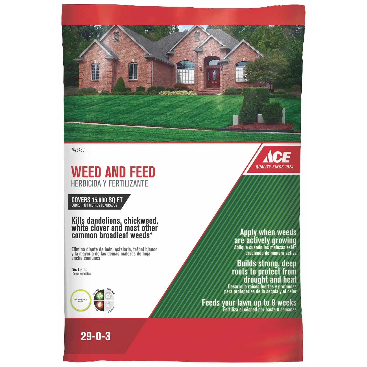 29-0-3 Weed And Feed Lawn Fertilizer For All Grass Types, 15000 Sq Ft