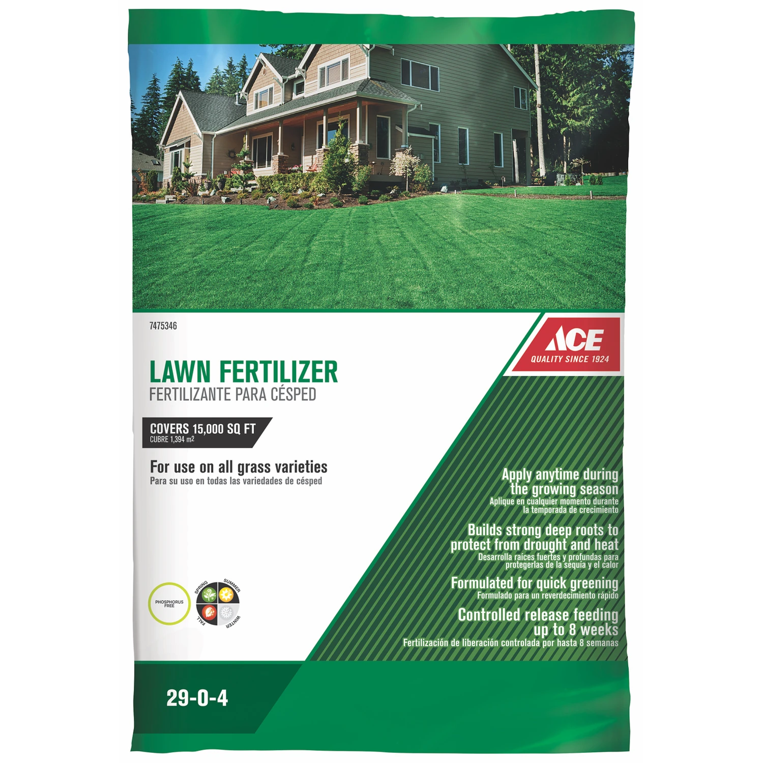29-0-4 All-purpose Lawn Fertilizer For All Grass Types, 15000 Sq Ft Coverage