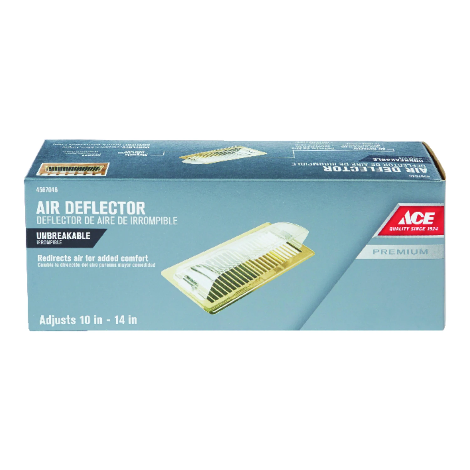 2-3/4 In. H X 10-14 In. W 1-way Clear Plastic Air Deflector