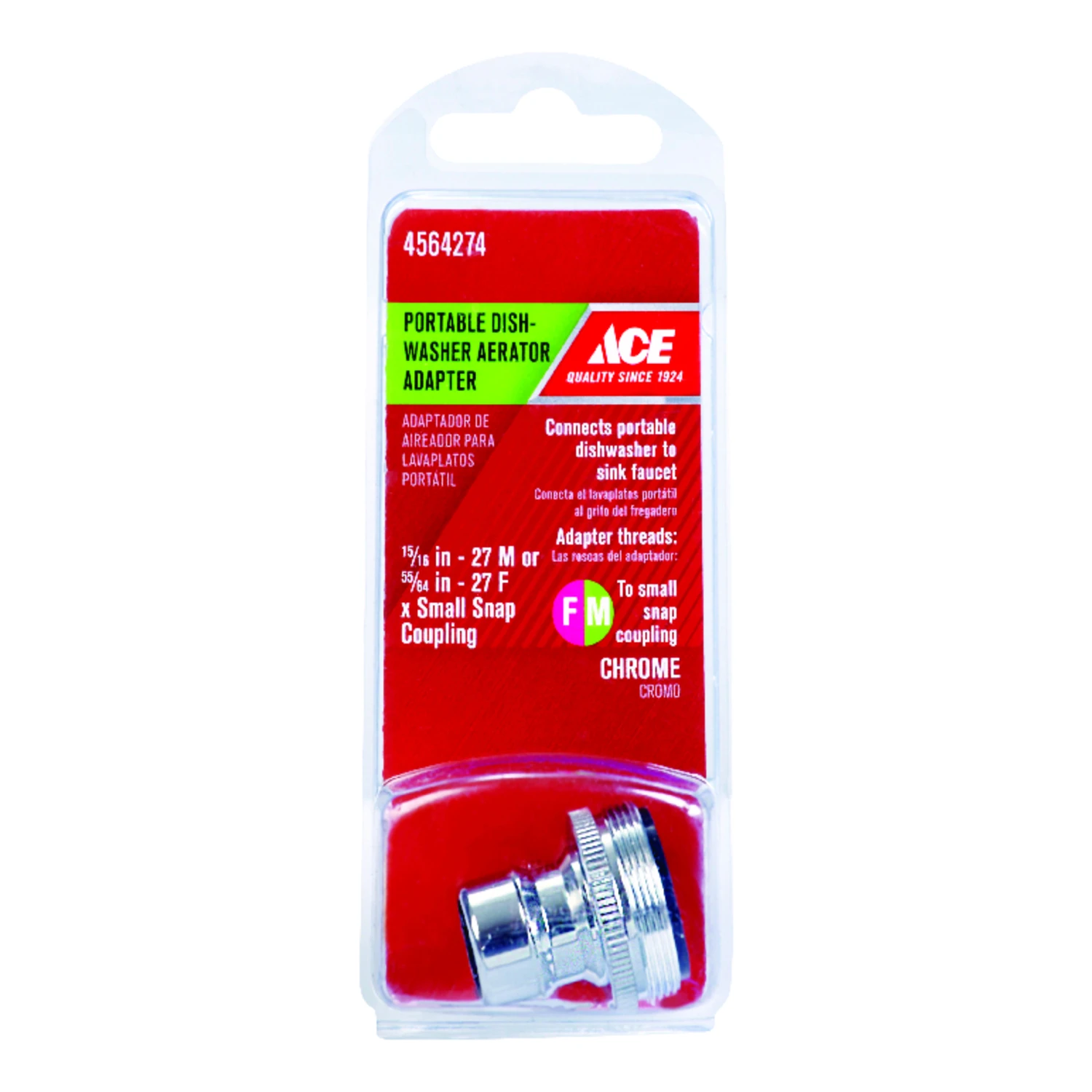 Ace Chrome 55/64 in. x 15/16 in. Dishwasher Adapter 1 pack