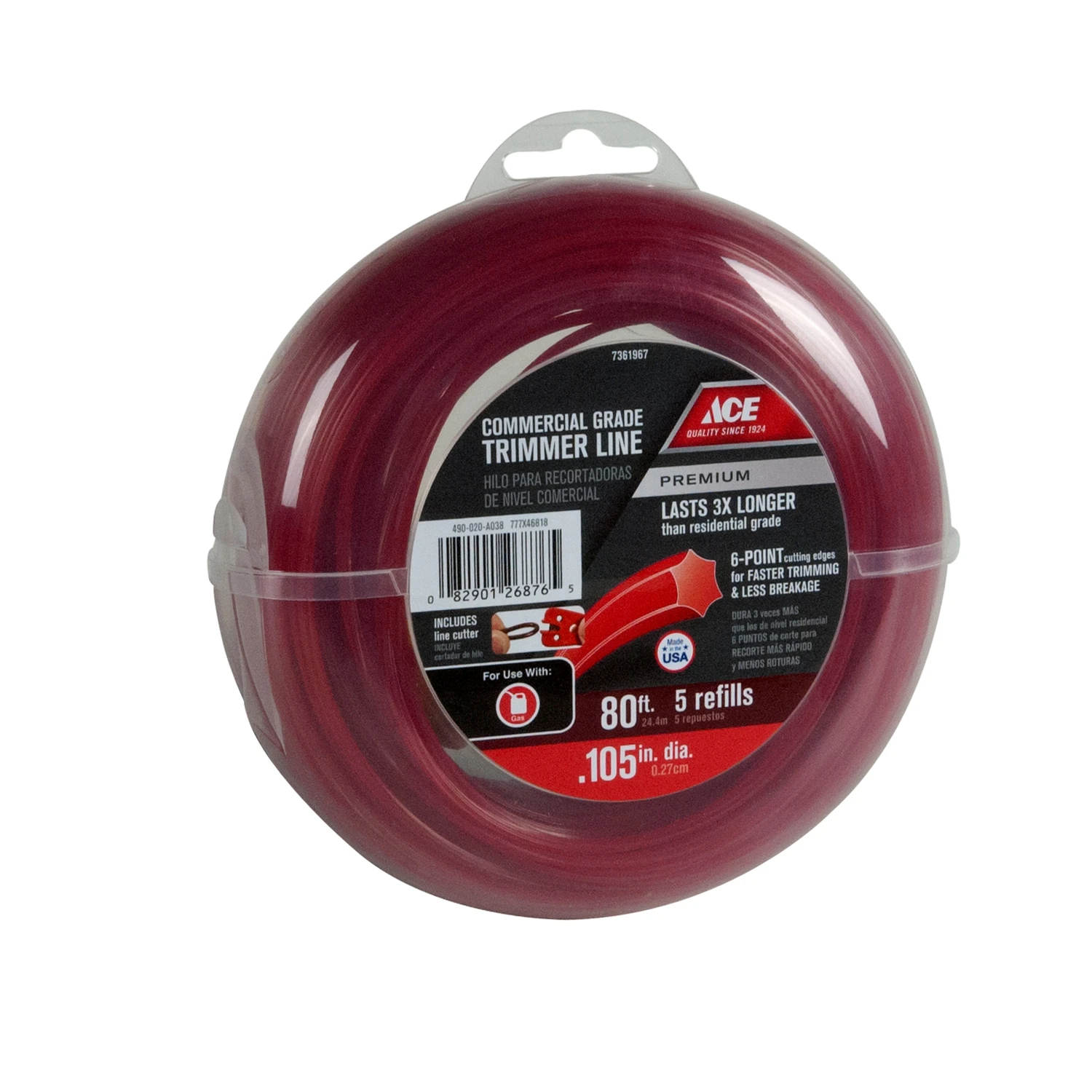 Premium Commercial Grade 0.105 In. Diameter X 80 Ft. Length Trimmer Line