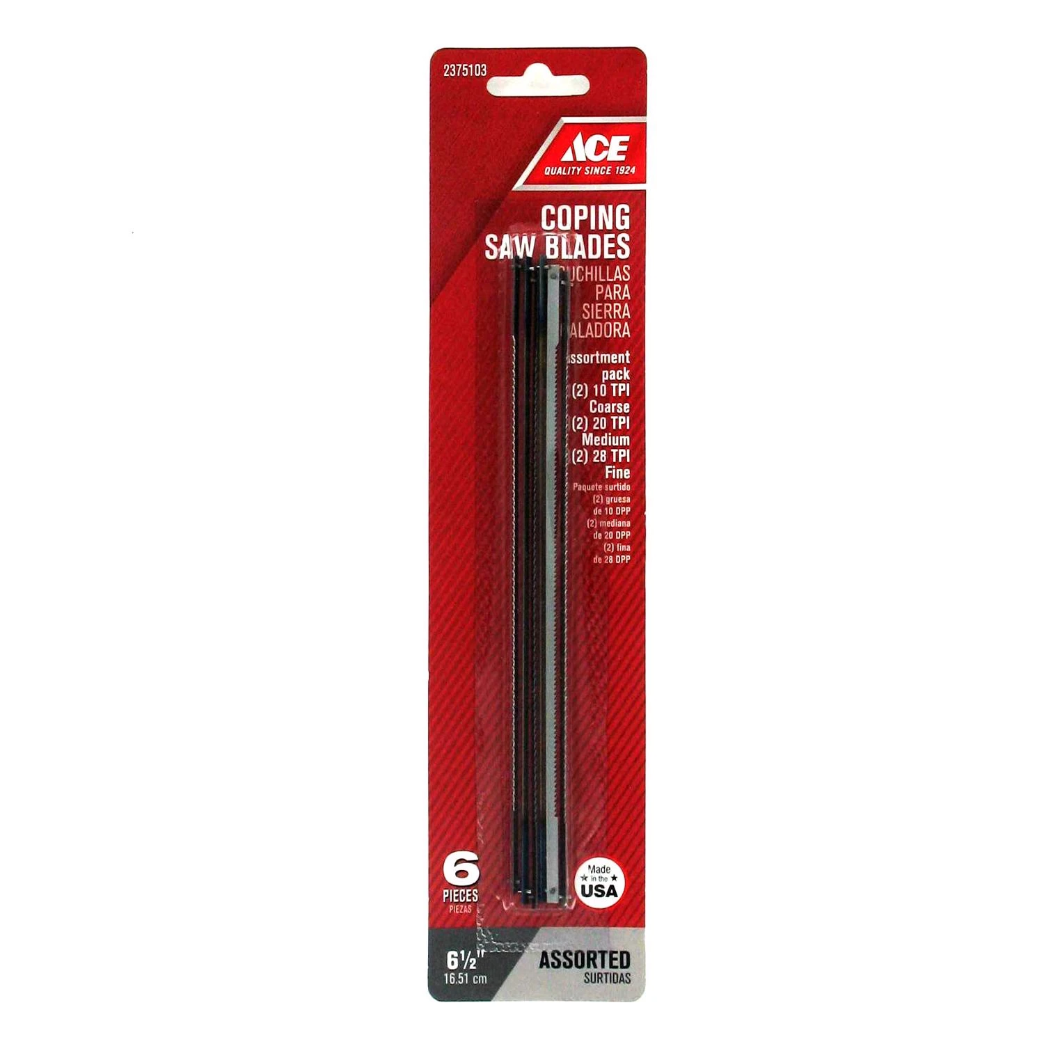 Ace 6 in. Carbon Steel Variety Coping Saw Blade 20 TPI 6 pk
