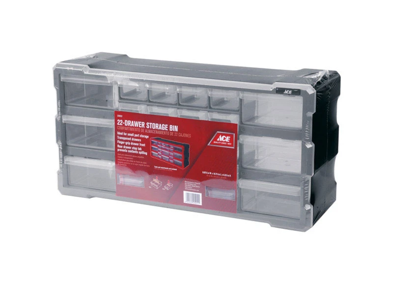 19-1/2 In. W X 9-1/2 In. H Plastic Storage Organizer With 22 Compartments - Gray