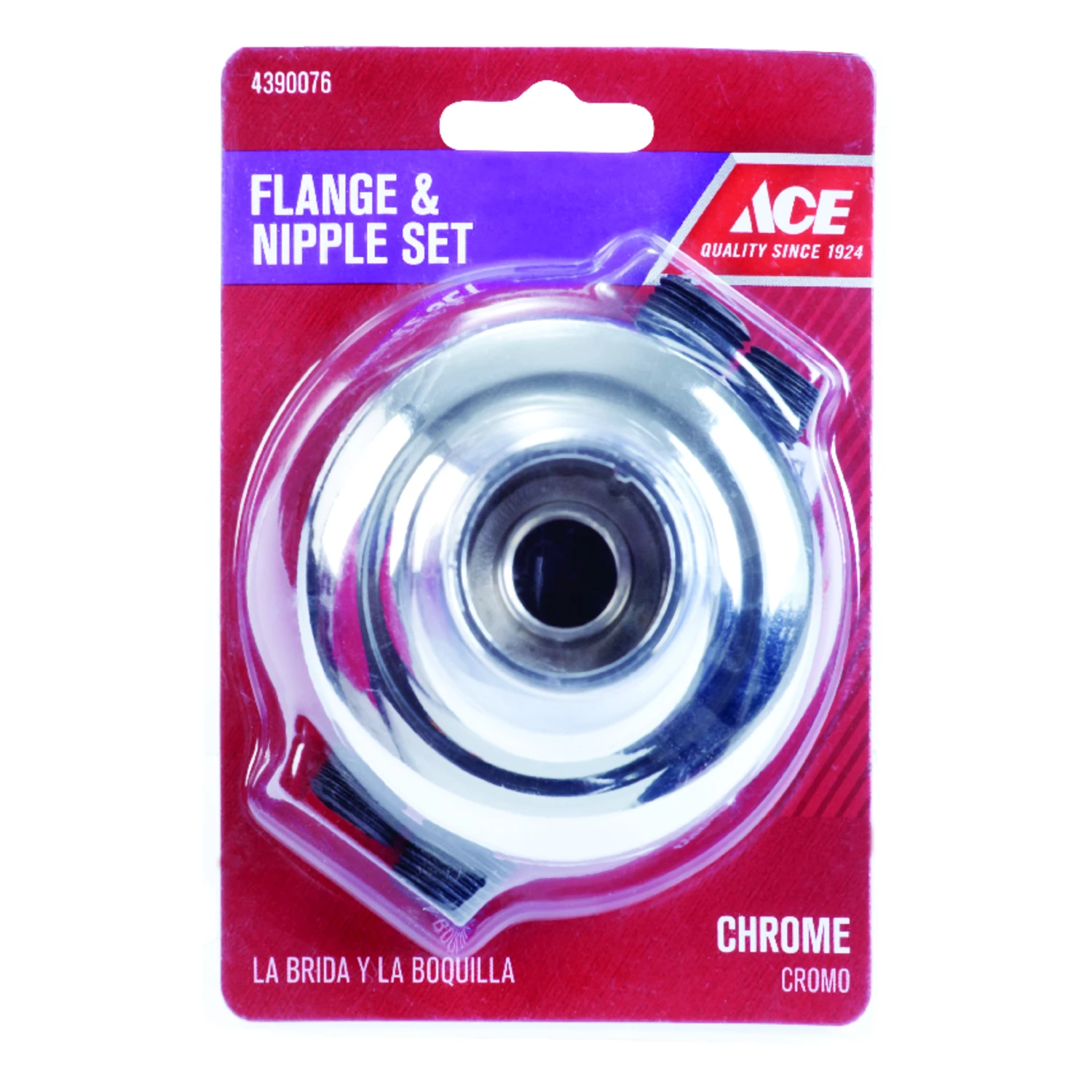 Chrome Adjustable Flange And Nipple Set For Tub And Shower Faucets
