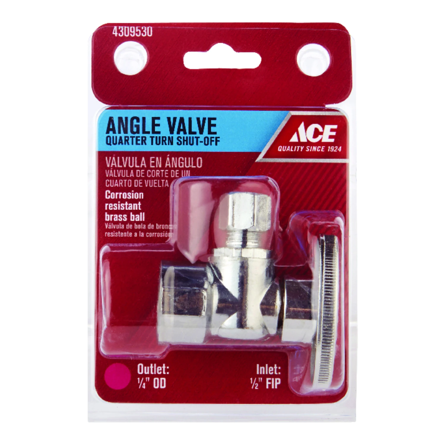 1/2 In. Fip X 1/4 In. Compression Brass Angle Stop Valve - Model Ace2046lf