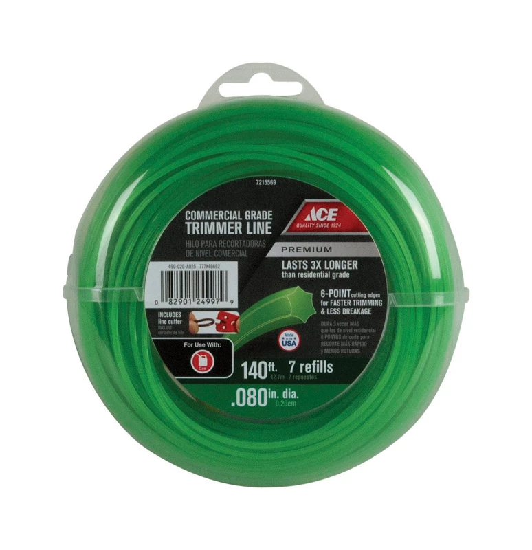 Premium Commercial Grade 0.080 In. Diameter X 140 Ft. Length Trimmer Line