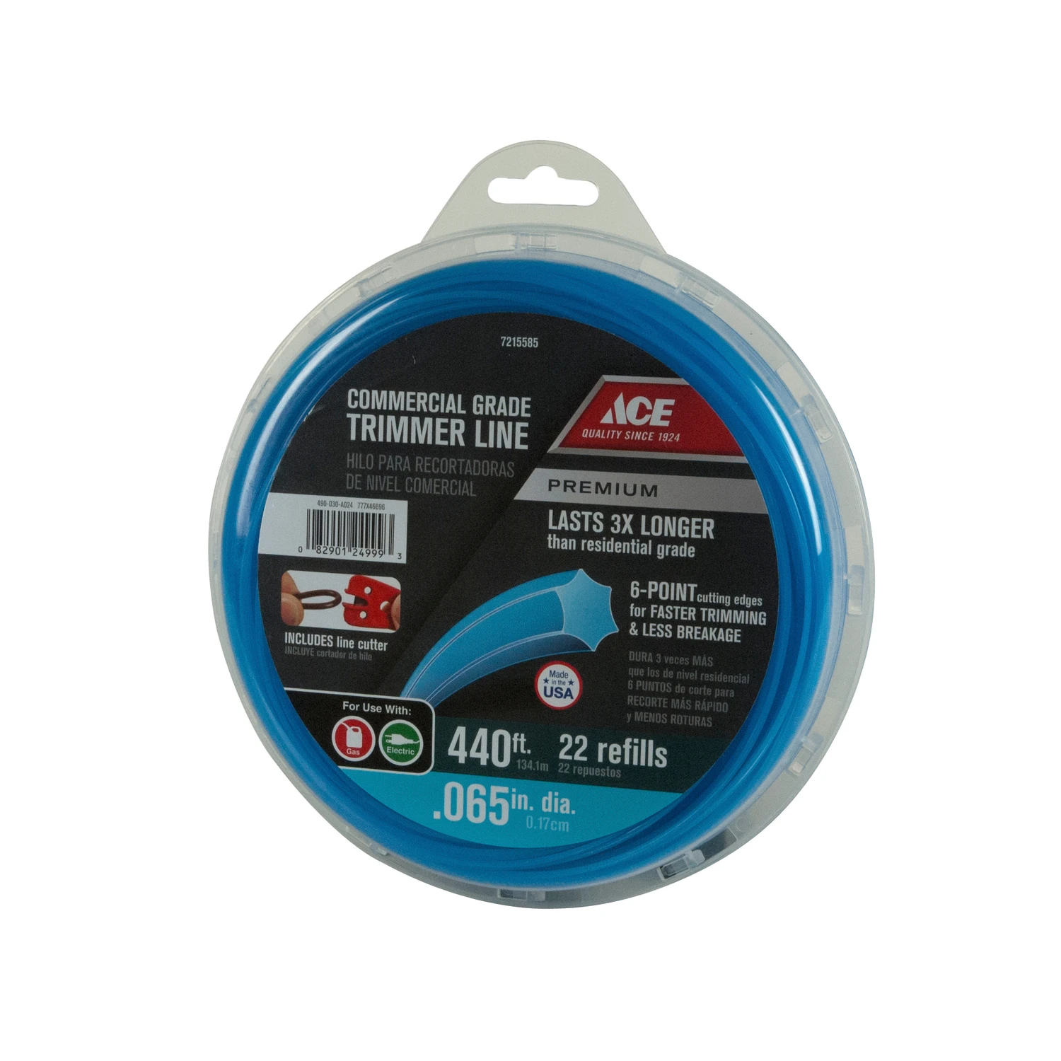 Commercial Grade 0.065 In. Diameter X 440 Ft. Length Trimmer Line With Cutting Tool