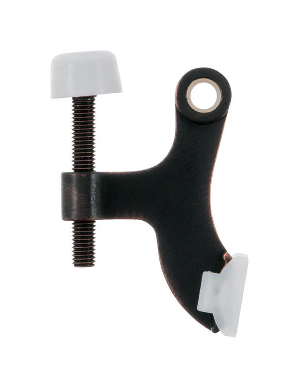 2.75 In. H Oil Rubbed Bronze Metal Hinge Pin Door Stop For Wall And Door Mounting
