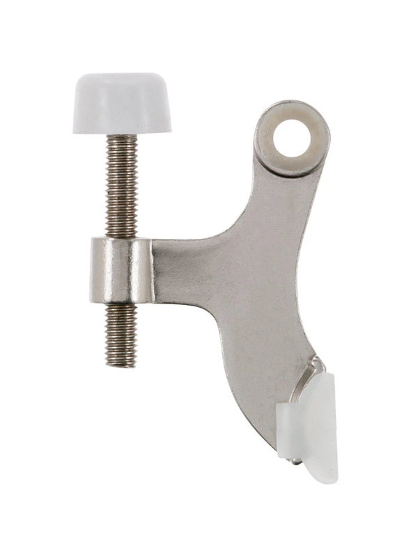 1.6 In. H Satin Nickel Silver Hinge Pin Door Stop For Hollow Core Doors