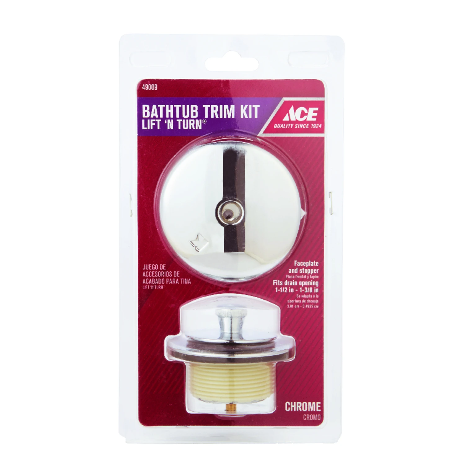 1 Chrome Plated Lift N Turn Bath Drain Trim Kit - Model Ace826-67