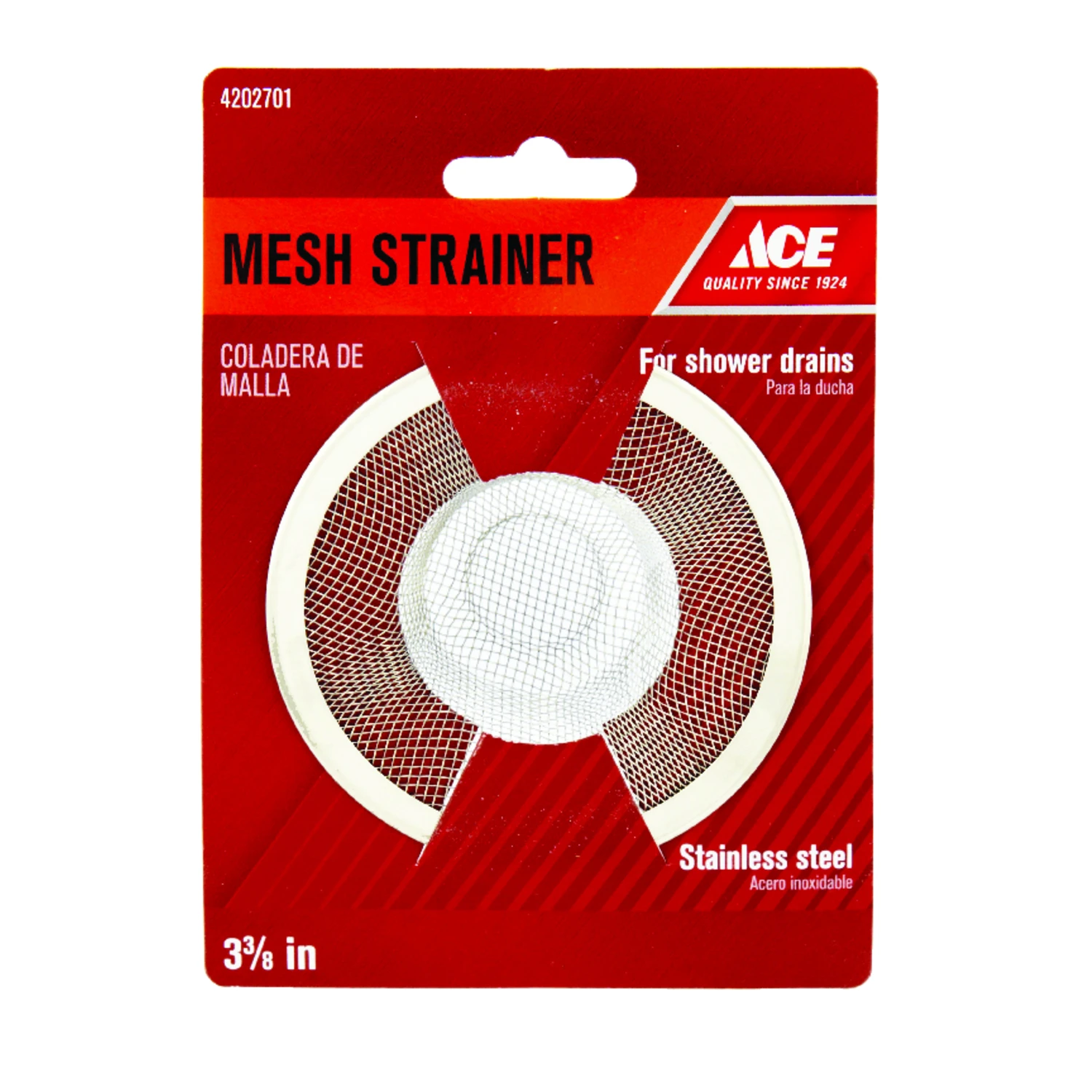 3-3/8 In. Diameter Chrome Stainless Steel Mesh Strainer For Shower Drains
