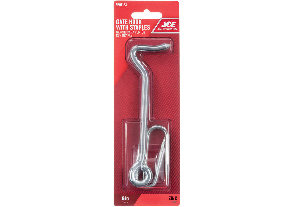 Ace 0.44 in. L Zinc Wire Staple Gate Hook 1 pk