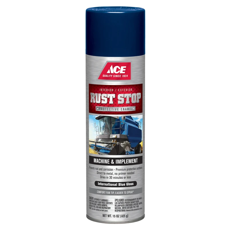 Rust Stop Gloss International Blue Protective Enamel Spray Paint 15 Oz