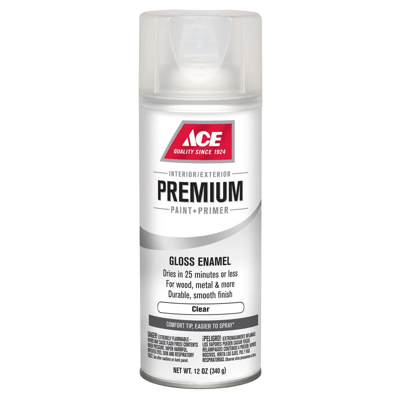 Premium Gloss Clear Enamel Spray Paint 12 Oz - Durable Finish & Fast Drying