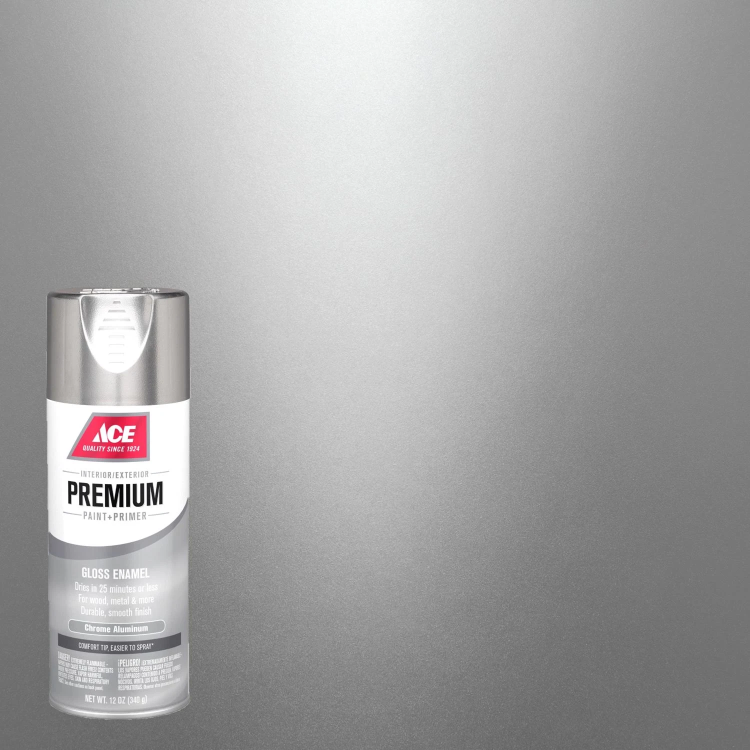 Premium Gloss Chrome Aluminum Enamel Spray Paint 12 Oz - Durable Finish & Fast Dry