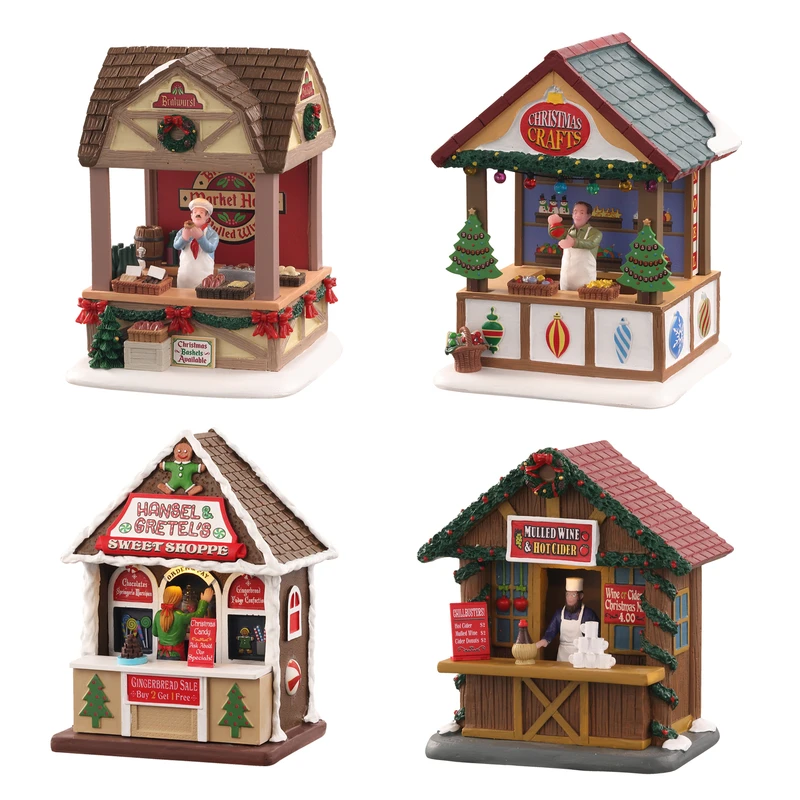 Christmas Market Series Christmas Village, Multicolored, 14.57" Height, Model A4860