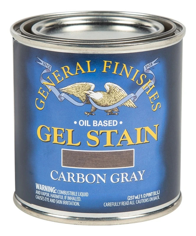 Gel Stain, Carbon Gray, Half Pint - Rich Color For Furniture & Cabinets