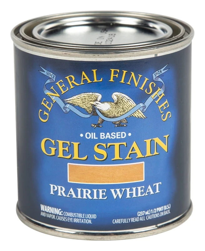 1/2 Pint General Finishes Prairie Wheat Gel Stain - Oil-based Heavy Bodied Interior Stain
