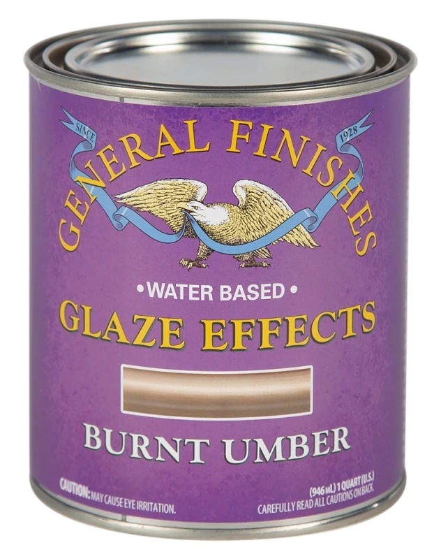 1 Quart General Finishes Burnt Umber Glaze Effects Water-based Translucent Color