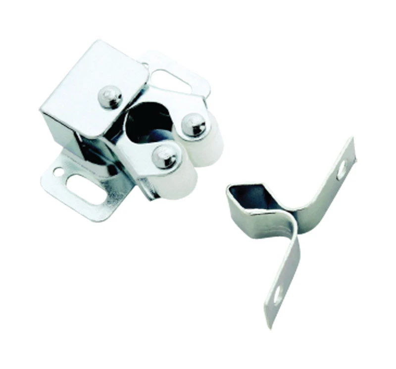Polished Chrome Zinc Double Roller Catch 1.1 In. H X 0.5 In. W X 1.3 In. D