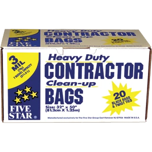 31930700 3 Mil 7 Bushel Black Contractor Bags 20 Count