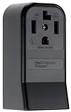 3884cc6 30 Amp Black Surface Mount Power Outlet 125/250 Volt