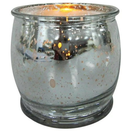 E03410 Flameless Led Christmas Candle With Silver Plating