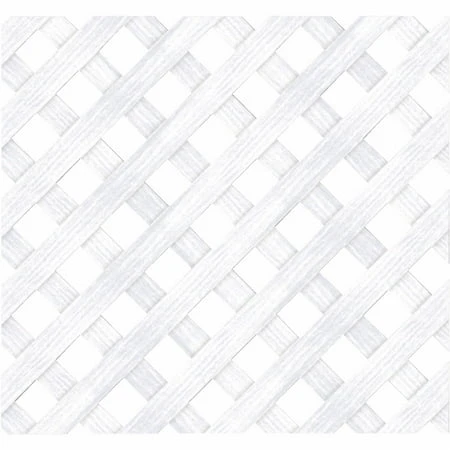 48-in X 8-ft White Plastic Diamond Privacy Lattice Panel