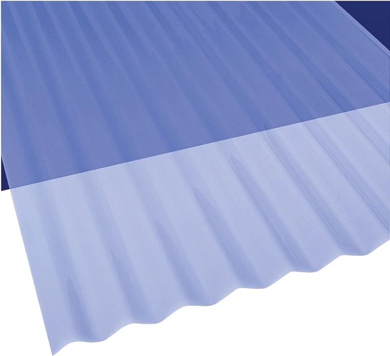 Sun-n-rain 26 In. W X 10 Ft. L Translucent Pvc Roofing Panel, Clear Blue, Model 106632, Pack Of 10