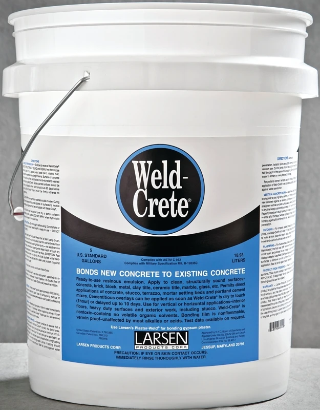 Weld-crete High Strength Polyvinyl Acetate Homopolymer Concrete Bonding Agent 5 Gallon