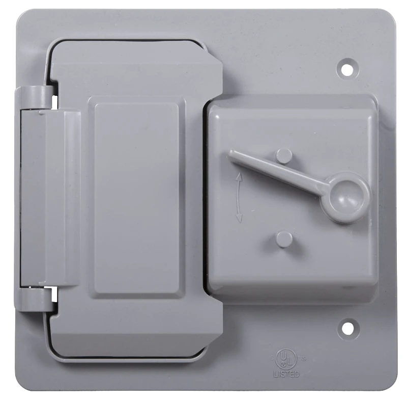 Taymac 2-gang Rectangle Plastic Weatherproof Electrical Box Cover, Model Ptc521gy